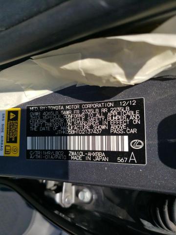 Photo 10 from auction – 2013 LEXUS CT 200 with VIN JTHKD5BH1D2137437