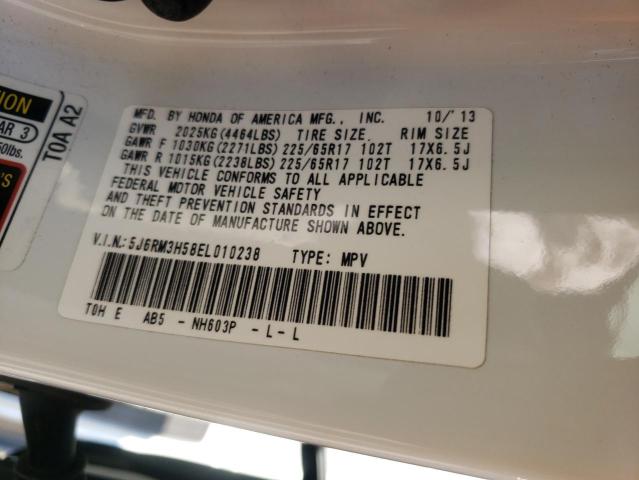 Photo 10 from auction – 2014 HONDA CR-V EX with VIN 5J6RM3H58EL010238