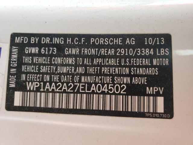 Photo 10 from auction – 2014 PORSCHE CAYENNE with VIN WP1AA2A27ELA04502