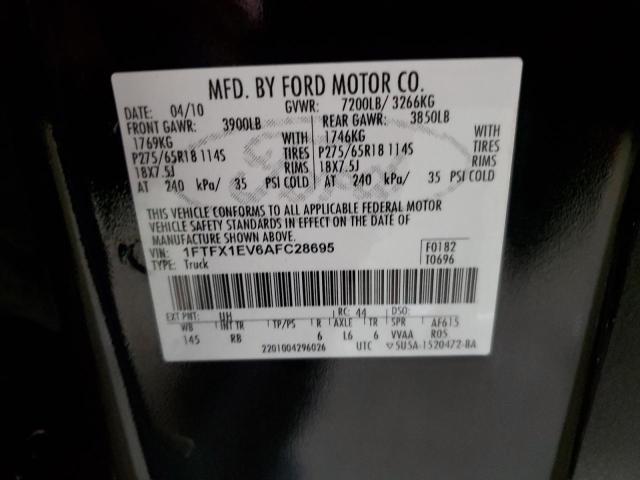 Photo 10 from auction – 2010 FORD F150 SUPER with VIN 1FTFX1EV6AFC28695