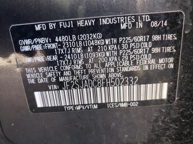 Photo 10 from auction – 2015 SUBARU FORESTER with VIN JF2SJADC8FH502332
