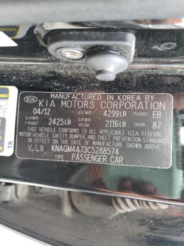Photo 10 from auction – 2012 KIA OPTIMA LX with VIN KNAGM4A73C5288574
