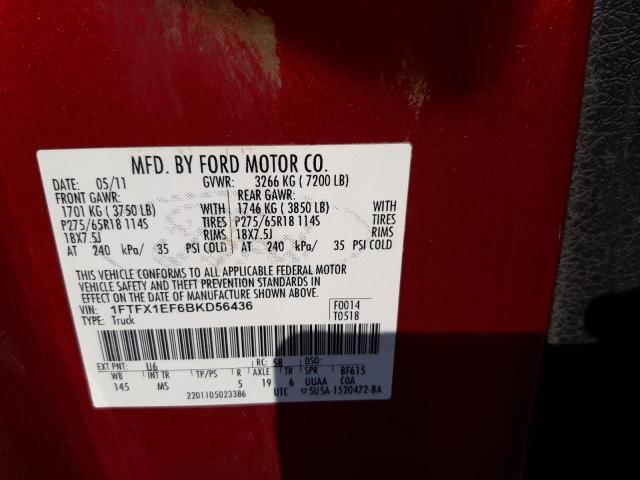 Photo 10 from auction – 2011 FORD F150 SUPER with VIN 1FTFX1EF6BKD56436