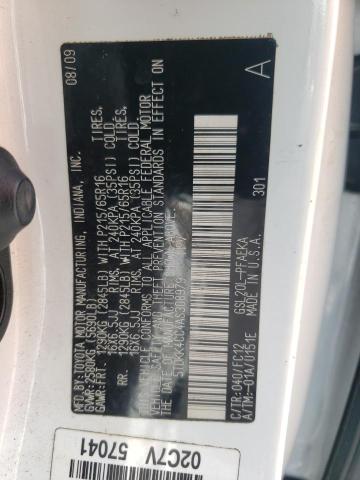 Photo 10 from auction – 2010 TOYOTA SIENNA with VIN 5TDKK4CC4AS308979