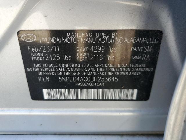 Photo 10 from auction – 2011 HYUNDAI SONATA SE with VIN 5NPEC4AC0BH253645