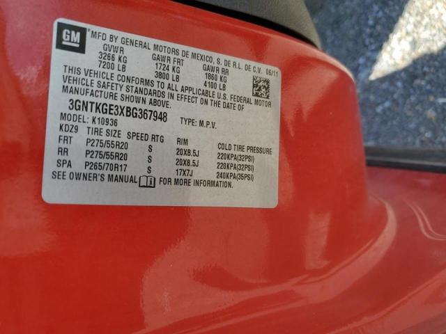 Photo 10 from auction – 2011 CHEVROLET AVALANCHE with VIN 3GNTKGE3XBG367948