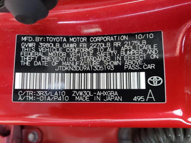 Photo 10 from auction – 2010 TOYOTA PRIUS with VIN JTDKN3DU9A1305193
