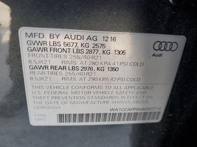 Photo 10 from auction – 2017 AUDI SQ5 PREMIU with VIN WA1CCAFP9HA093714