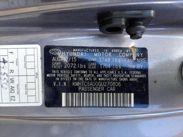 Photo 10 from auction – 2016 HYUNDAI VELOSTER with VIN KMHTC6AD0GU270806