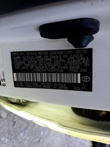Photo 10 from auction – 2006 TOYOTA CAMRY LE with VIN JTDBE30K763045666