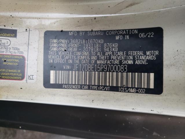 Photo 10 from auction – 2023 SUBARU BRZ LIMITE with VIN JF1ZDBE15P9700083