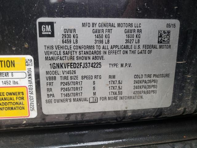 Photo 10 from auction – 2015 CHEVROLET TRAVERSE L with VIN 1GNKVFED2FJ374225