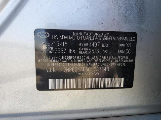 Photo 10 from auction – 2016 HYUNDAI SONATA SE with VIN 5NPE24AF5GH287648