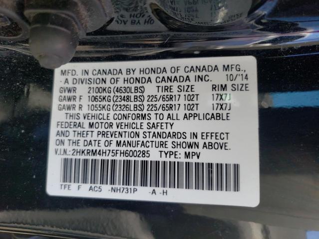 Photo 10 from auction – 2015 HONDA CR-V EXL with VIN 2HKRM4H75FH600285