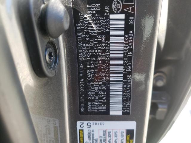 Photo 10 from auction – 2007 TOYOTA COROLLA CE with VIN 2T1BR32E77C843072