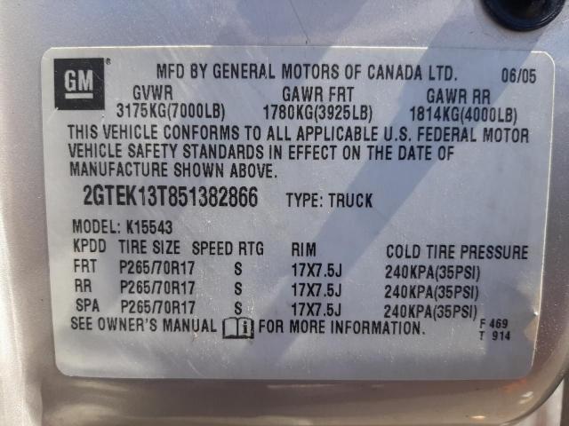 Photo 10 from auction – 2005 GMC NEW SIERRA with VIN 2GTEK13T851382866