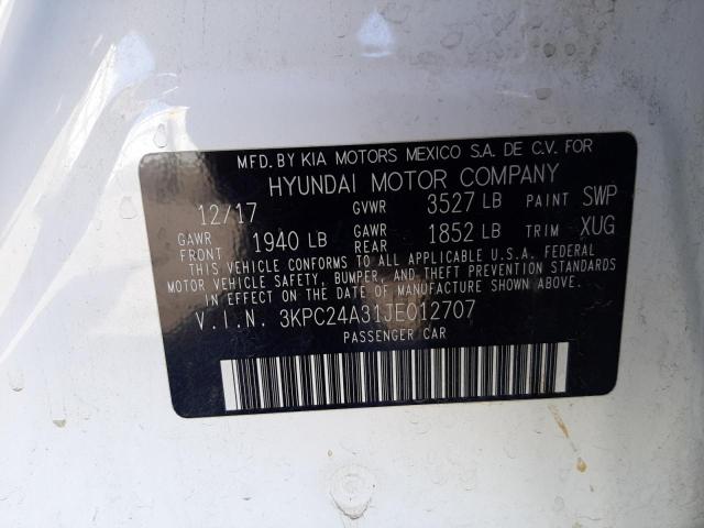 Photo 10 from auction – 2018 HYUNDAI ACCENT with VIN 3KPC24A31JE012707