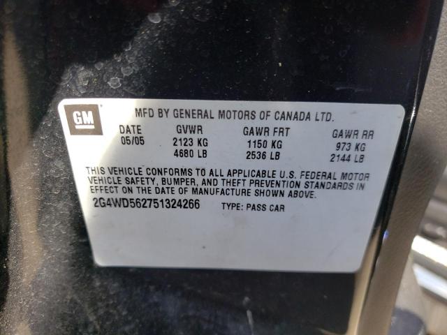 Photo 10 from auction – 2005 BUICK LACROSSE C with VIN 2G4WD562751324266