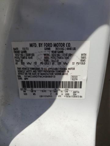 Photo 10 from auction – 2012 FORD ESCAPE XLT with VIN 1FMCU0D79CKB58513