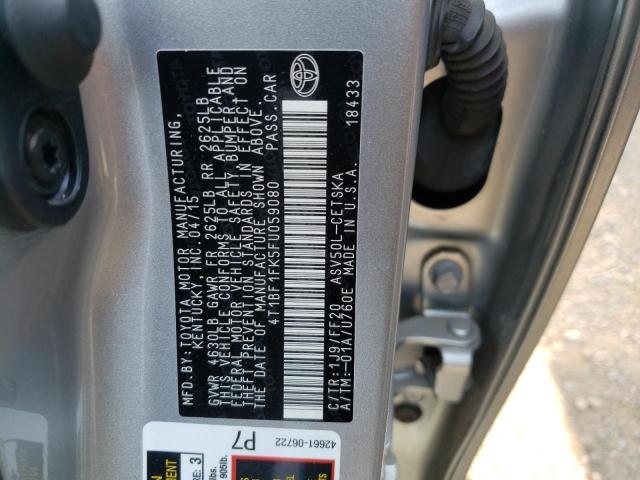Photo 10 from auction – 2015 TOYOTA CAMRY LE with VIN 4T1BF1FK5FU059080