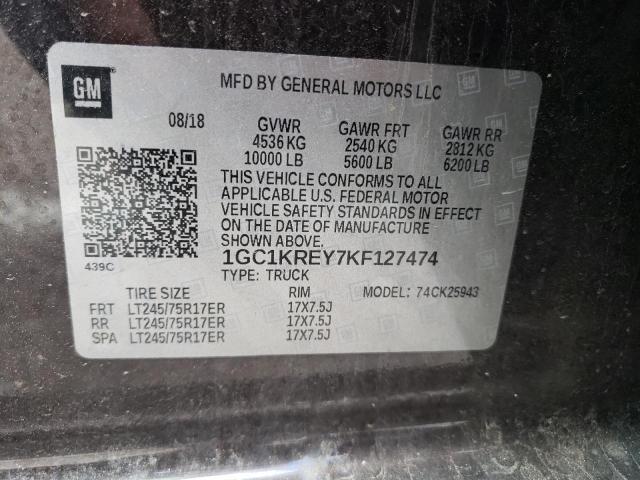 Photo 10 from auction – 2019 CHEVROLET SILVERADO with VIN 1GC1KREY7KF127474