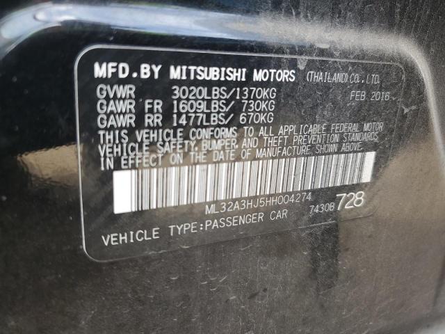 Photo 10 from auction – 2017 MITSUBISHI MIRAGE ES with VIN ML32A3HJ5HH004274