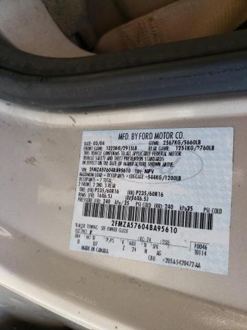 Photo 10 from auction – 2004 FORD FREESTAR S with VIN 2FMZA57604BA95610