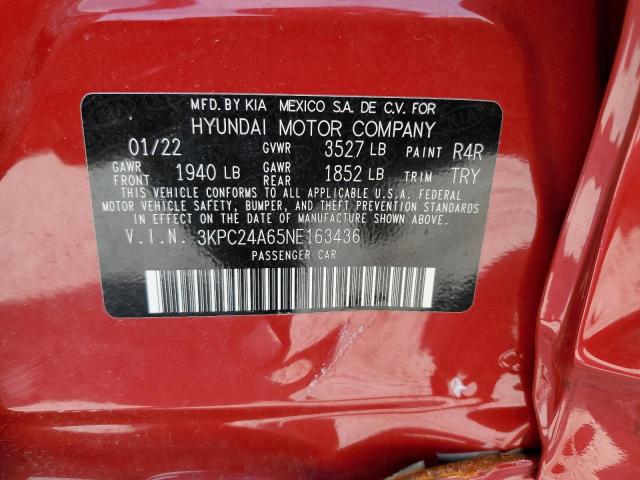 Photo 10 from auction – 2022 HYUNDAI ACCENT SE with VIN 3KPC24A65NE163436