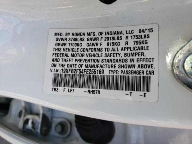 Photo 10 from auction – 2015 HONDA CIVIC LX with VIN 19XFB2F54FE255169