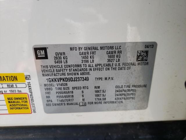 Photo 10 from auction – 2013 GMC ACADIA SLE with VIN 1GKKVPKD9DJ237349