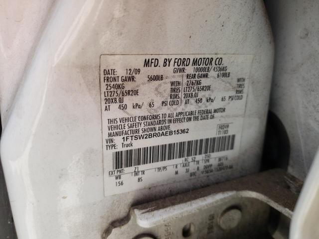 Photo 10 from auction – 2010 FORD F250 SUPER with VIN 1FTSW2BR0AEB15362