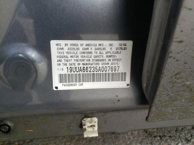 Photo 10 from auction – 2005 ACURA TL with VIN 19UUA66235A007697