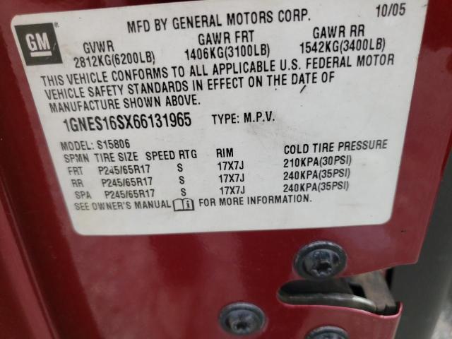 Photo 10 from auction – 2006 CHEVROLET TRAILBLAZE with VIN 1GNES16SX66131965