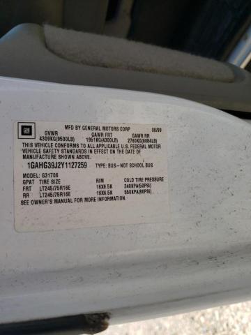 Photo 10 from auction – 2000 CHEVROLET EXPRESS G3 with VIN 1GAHG39J2Y1127259