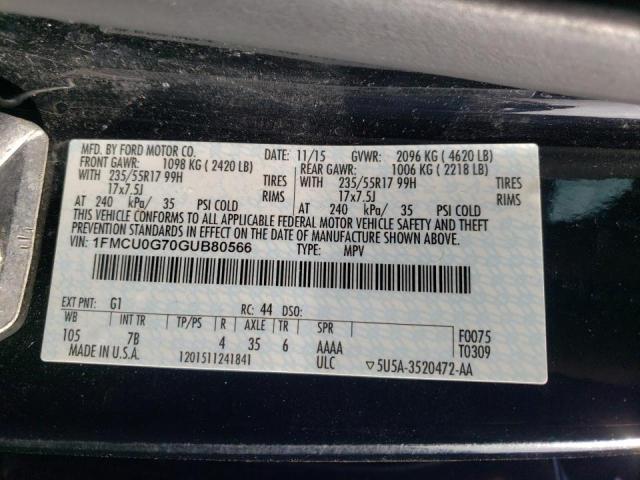 Photo 10 from auction – 2016 FORD ESCAPE SE with VIN 1FMCU0G70GUB80566