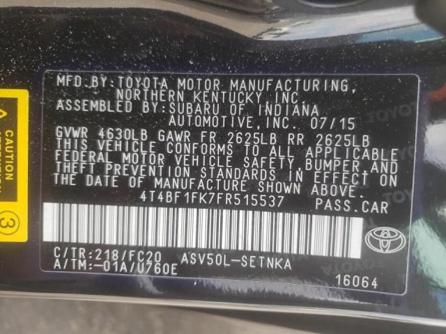 Photo 10 from auction – 2015 TOYOTA CAMRY LE with VIN 4T4BF1FK7FR515537