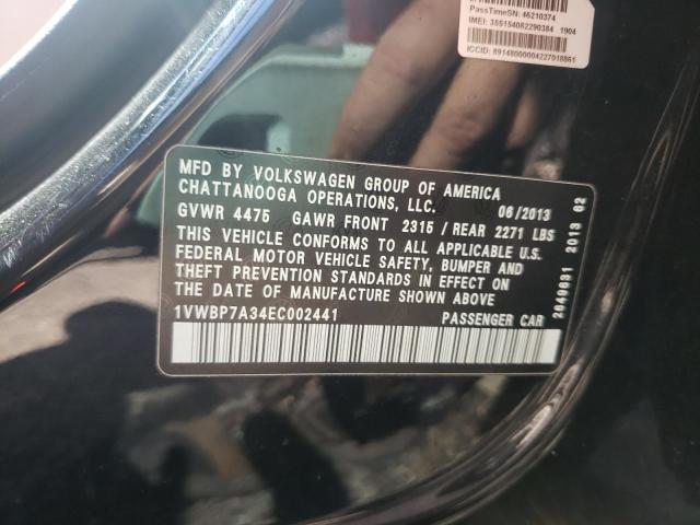 Photo 10 from auction – 2014 VOLKSWAGEN PASSAT SE with VIN 1VWBP7A34EC002441