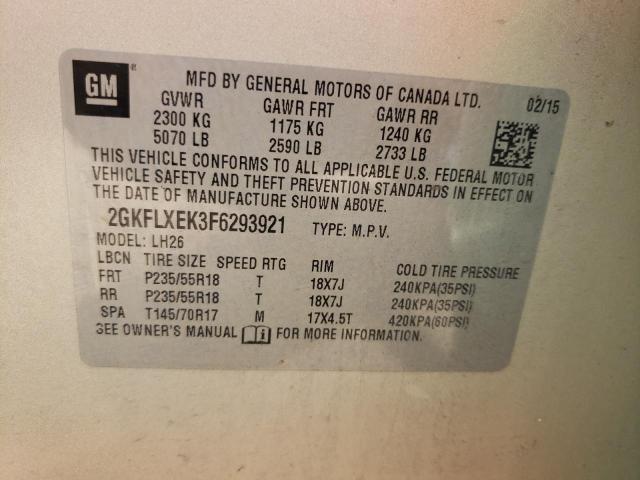 Photo 10 from auction – 2015 GMC TERRAIN SL with VIN 2GKFLXEK3F6293921