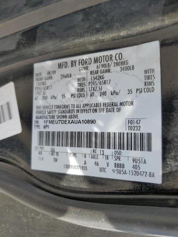 Photo 10 from auction – 2010 FORD EXPLORER X with VIN 1FMEU7DEXAUA10890
