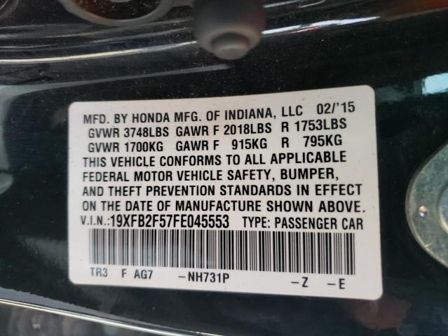 Photo 10 from auction – 2015 HONDA CIVIC LX with VIN 19XFB2F57FE045553