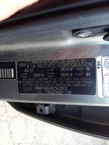 Photo 10 from auction – 2012 KIA FORTE EX with VIN KNAFU4A26C5629112