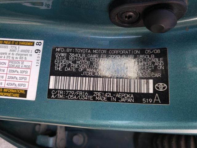 Photo 10 from auction – 2009 TOYOTA COROILLA with VIN JTDBL40E499055353