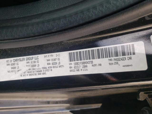 Photo 10 from auction – 2011 DODGE AVENGER MA with VIN 1B3BD1FG8BN543739