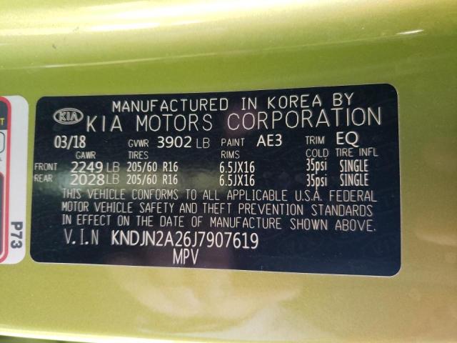 Photo 10 from auction – 2018 KIA SOUL with VIN KNDJN2A26J7907619