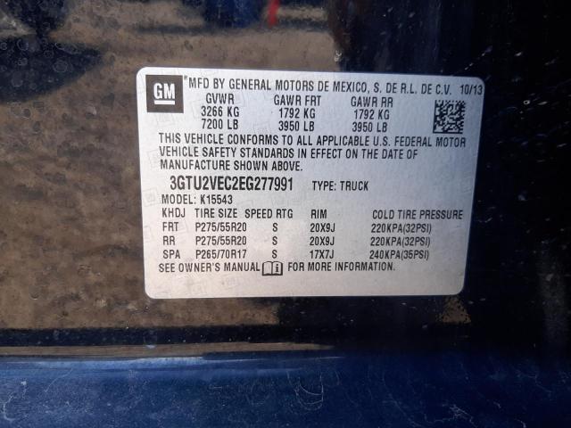 Photo 10 from auction – 2014 GMC SIERRA K15 with VIN 3GTU2VEC2EG277991