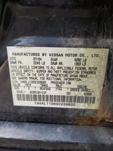 Photo 10 from auction – 2005 NISSAN ALTIMA S with VIN 1N4AL11D65C228602