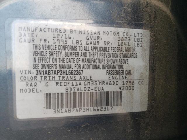 Photo 10 from auction – 2017 NISSAN SENTRA S with VIN 3N1AB7AP3HL662367