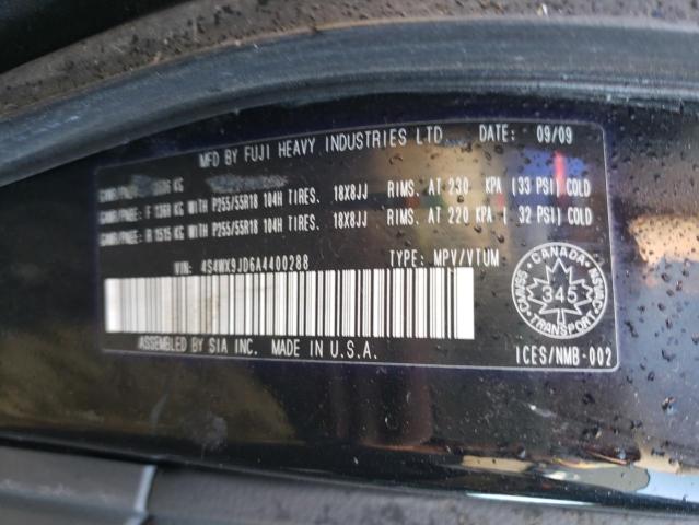 Photo 10 from auction – 2010 SUBARU TRIBECA LI with VIN 4S4WX9JD6A4400288