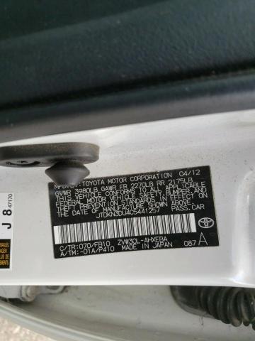 Photo 10 from auction – 2012 TOYOTA PRIUS with VIN JTDKN3DU4C5441257