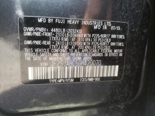 Photo 10 from auction – 2016 SUBARU FORESTER 2 with VIN JF2SJAHC5GH420070